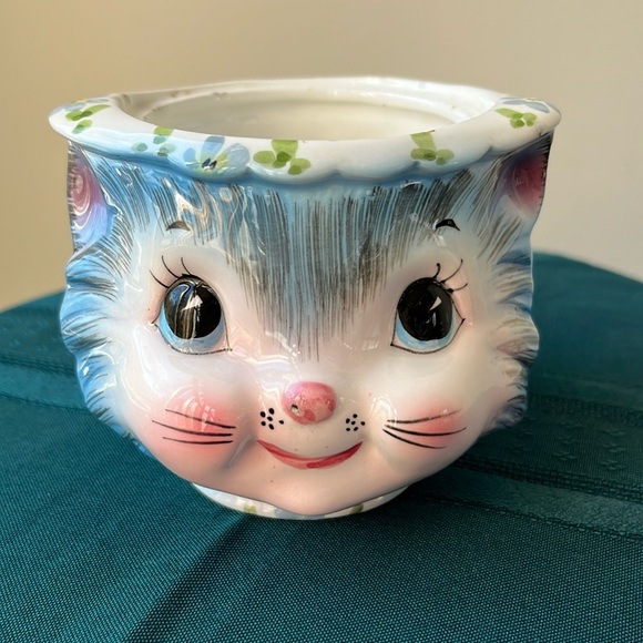 Lefton Other - Vintage Lefton Miss Priss Cat Sugar Bowl 1508 Anthropomorphic Kitty Head…